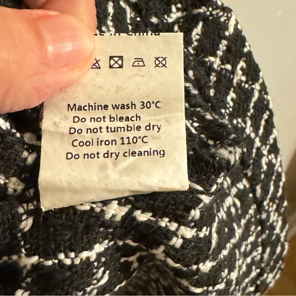 NWT Allegra K Plaid Tweed vintage style madmen short sleeve black dress Sz M - Picture 8 of 8